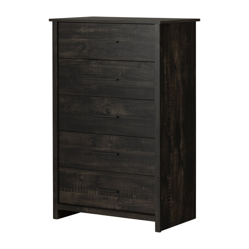 South Shore Fernley Chest Rubbed Black Wayfair